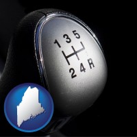 maine map icon and a 5-speed transmission shift knob