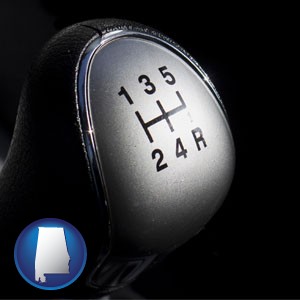 a 5-speed transmission shift knob - with Alabama icon