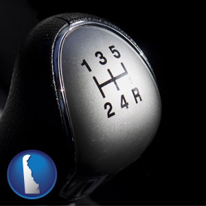 a 5-speed transmission shift knob - with Delaware icon