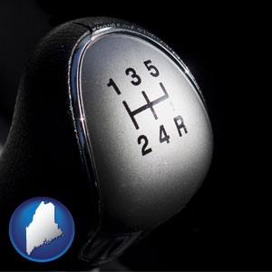 a 5-speed transmission shift knob - with Maine icon