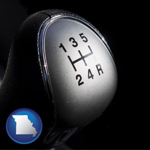 a 5-speed transmission shift knob - with Missouri icon