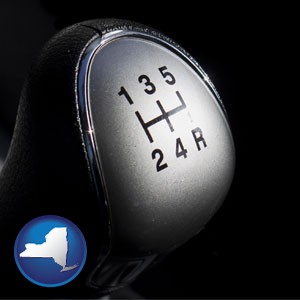 a 5-speed transmission shift knob - with New York icon