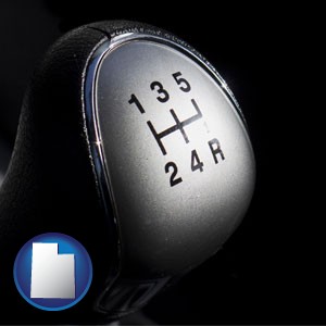 a 5-speed transmission shift knob - with Utah icon