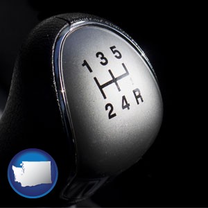 a 5-speed transmission shift knob - with Washington icon