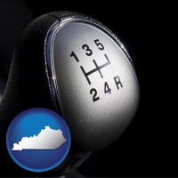 kentucky map icon and a 5-speed transmission shift knob