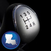 louisiana map icon and a 5-speed transmission shift knob