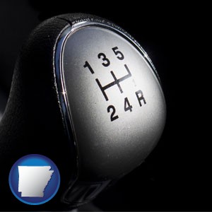 a 5-speed transmission shift knob - with Arkansas icon