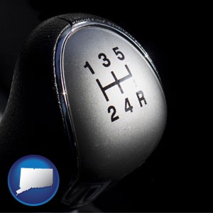 a 5-speed transmission shift knob - with Connecticut icon