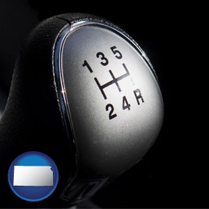a 5-speed transmission shift knob - with Kansas icon