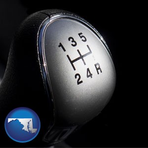 a 5-speed transmission shift knob - with Maryland icon