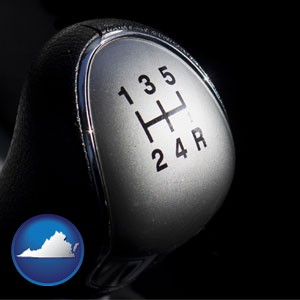 a 5-speed transmission shift knob - with Virginia icon